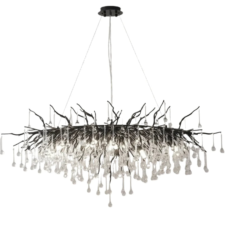 Nordic Luxury Crystal Black Water Drop Chandelier