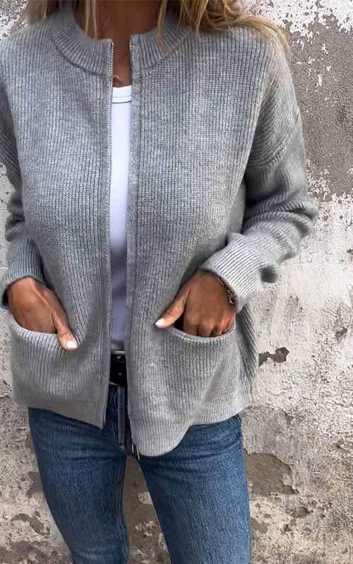 Skylar™ | Cotton Zip-Up Cardigan