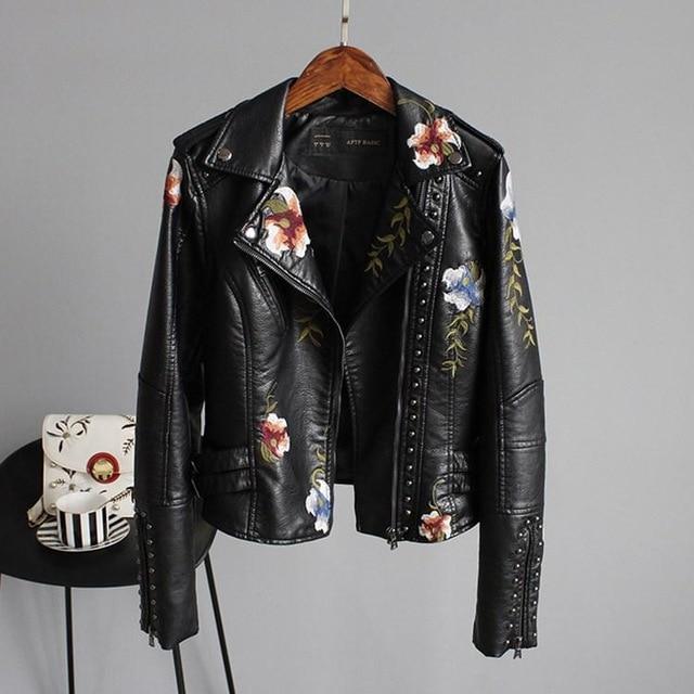 Skylar™ | Floral Leather Jacket